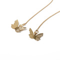 Long wild retro geometric earrings, temperament small butterfly pendant tassel earrings